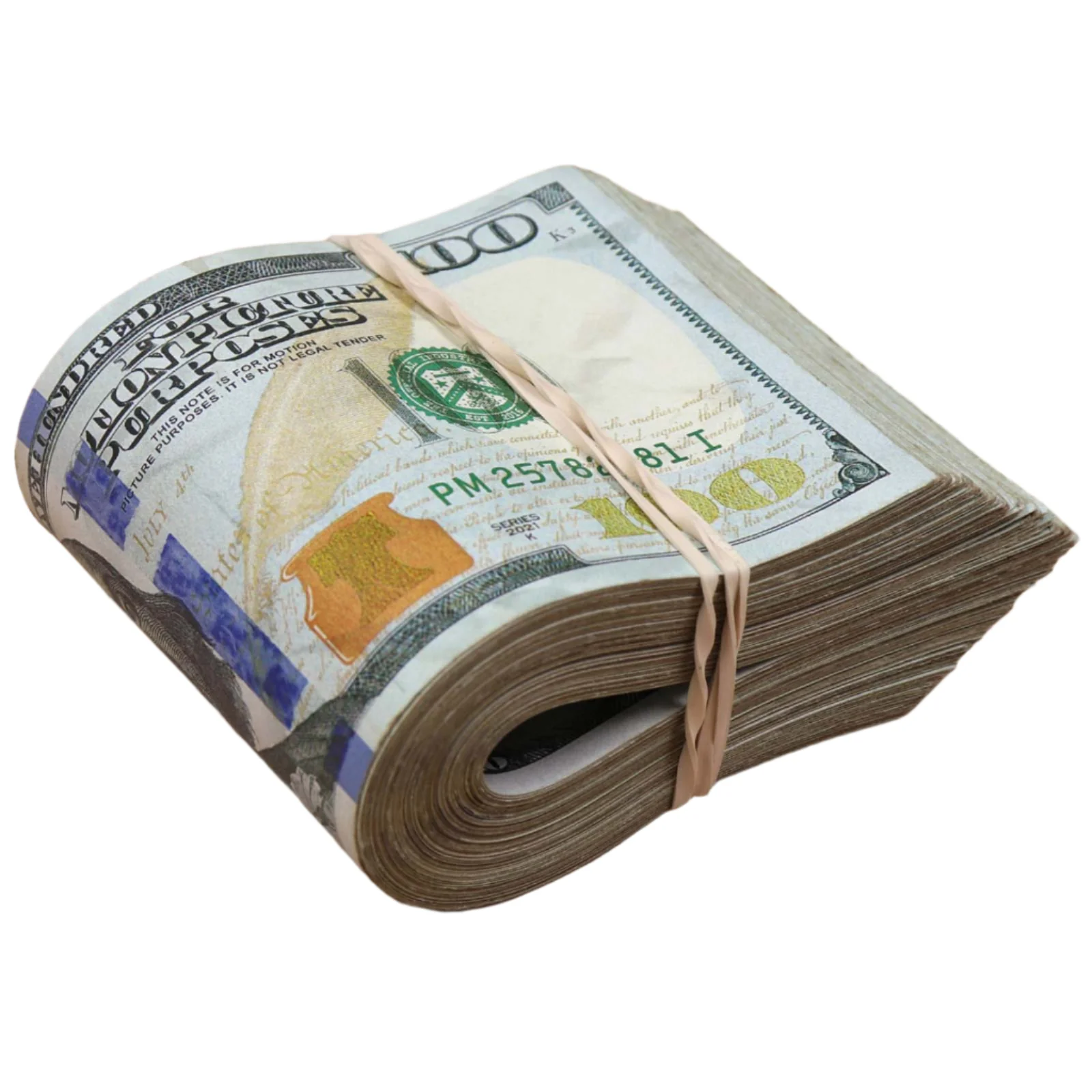 Money Prop - New Series $100 ✔️RealAged™  $10,000  Full Print Band - Image 2
