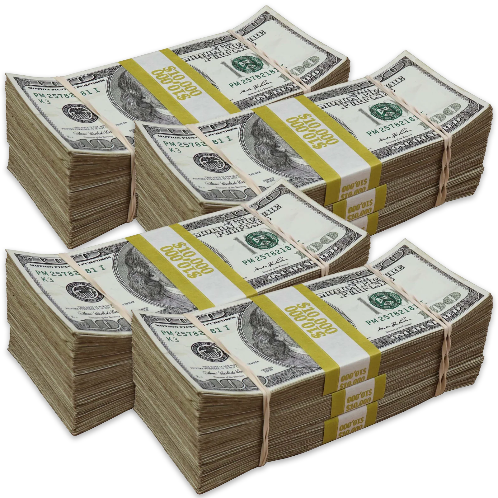 Money Prop - 2000 Series $100 ✔️RealAged™ Full Print $120,000 Bundle Pack