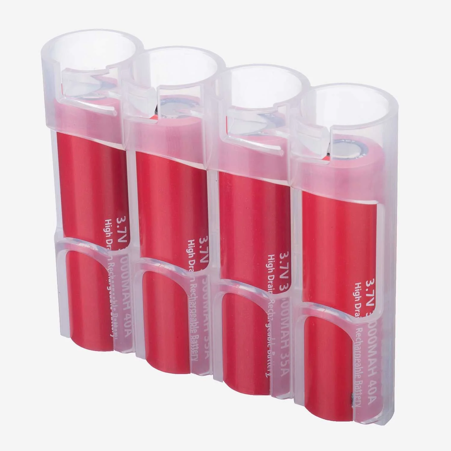 Storacell 18650 - 4 Pack Battery Caddy (Clear)