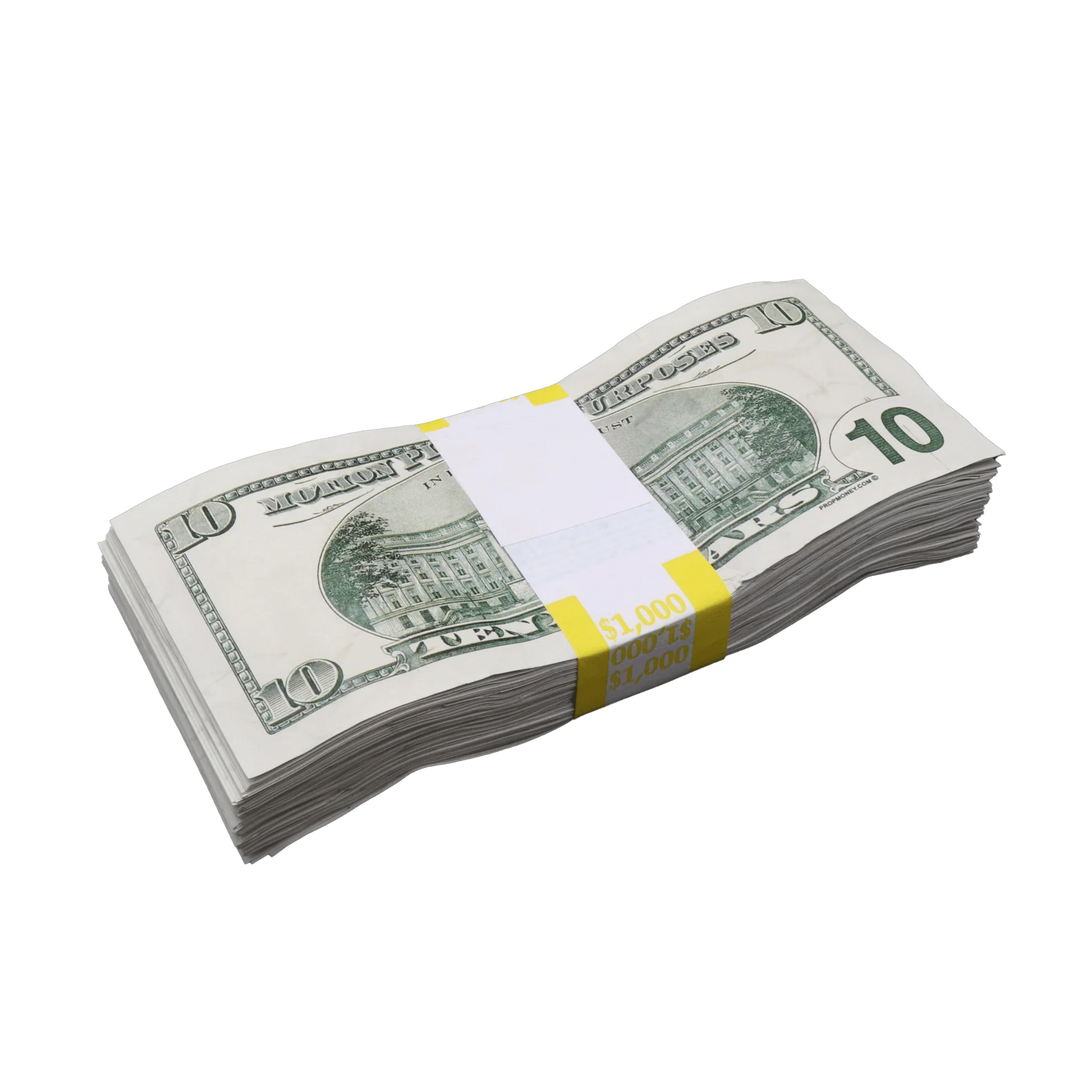 Money Prop - 2000 Series $10 ✔️RealAged™ Full Print $3,000 Stacks Bundle - Image 6