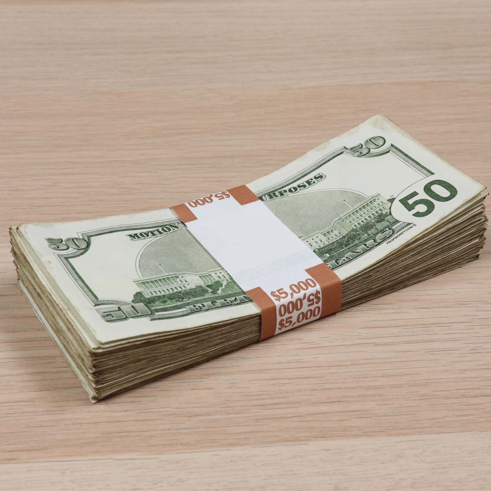 Money Prop - 2000 Series $50 ✔️RealAged™ Full Print $5,000 Stack - Image 6