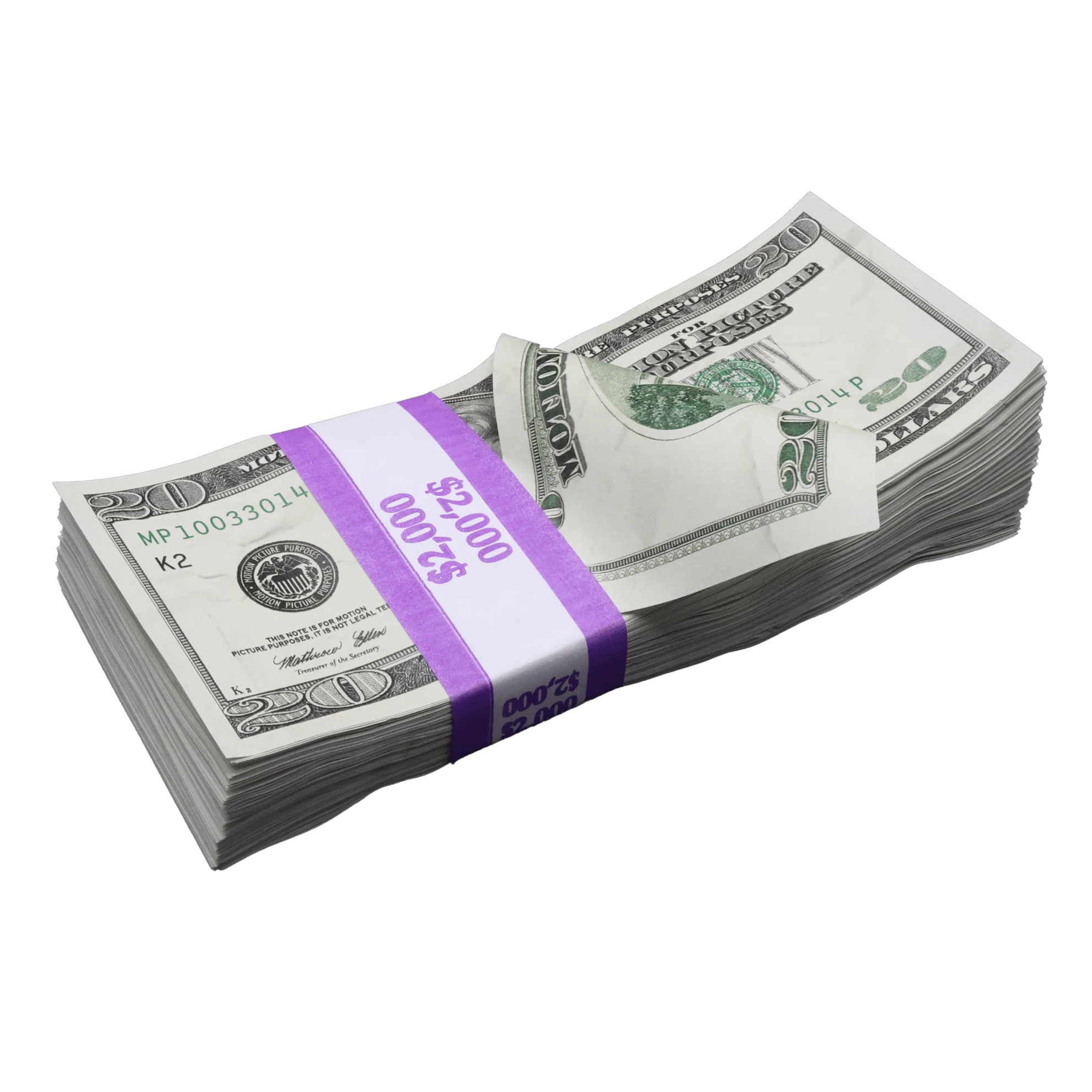 Money Prop - 2000 Series $50 Aged Full Print $6,000 Stacks Bundle - Image 2