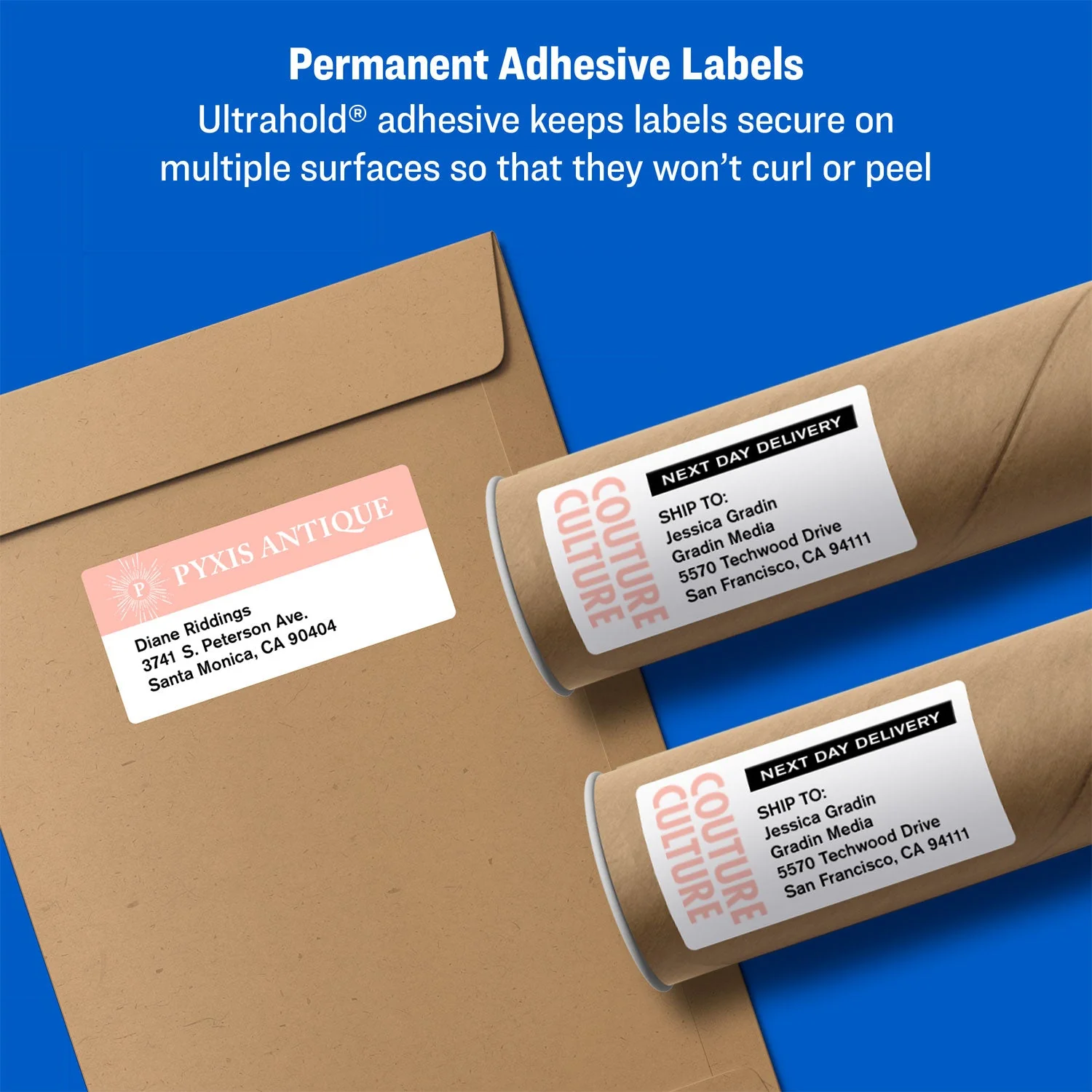 Avery Shipping Labels w/ TrueBlock Technology, Inkjet/Laser Printers, 5.5 x 8.5, White, 2/Sheet, 500 Sheets/Box - Image 3
