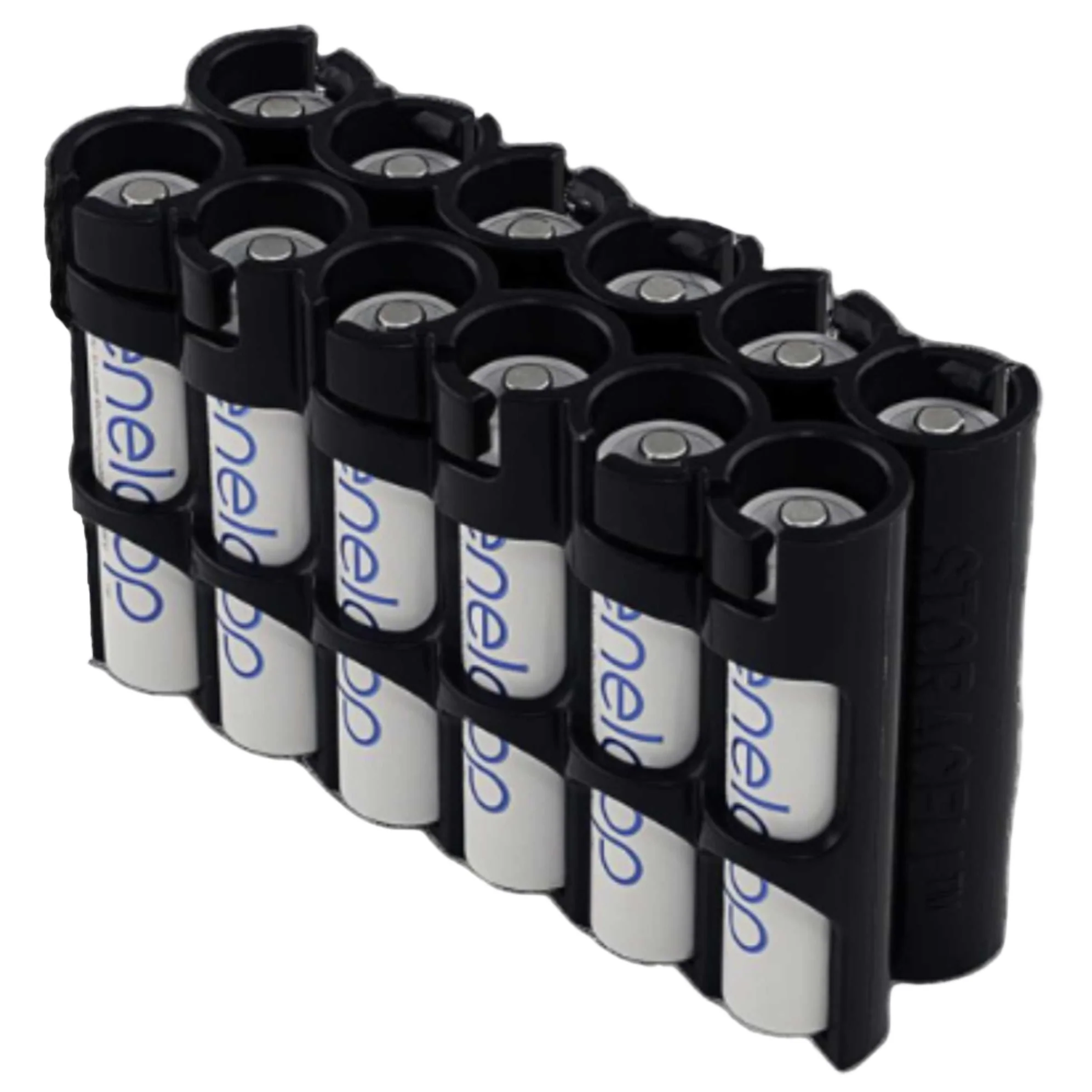 Storacell Magnetic AAA 12 Pack Battery Caddy (Black)