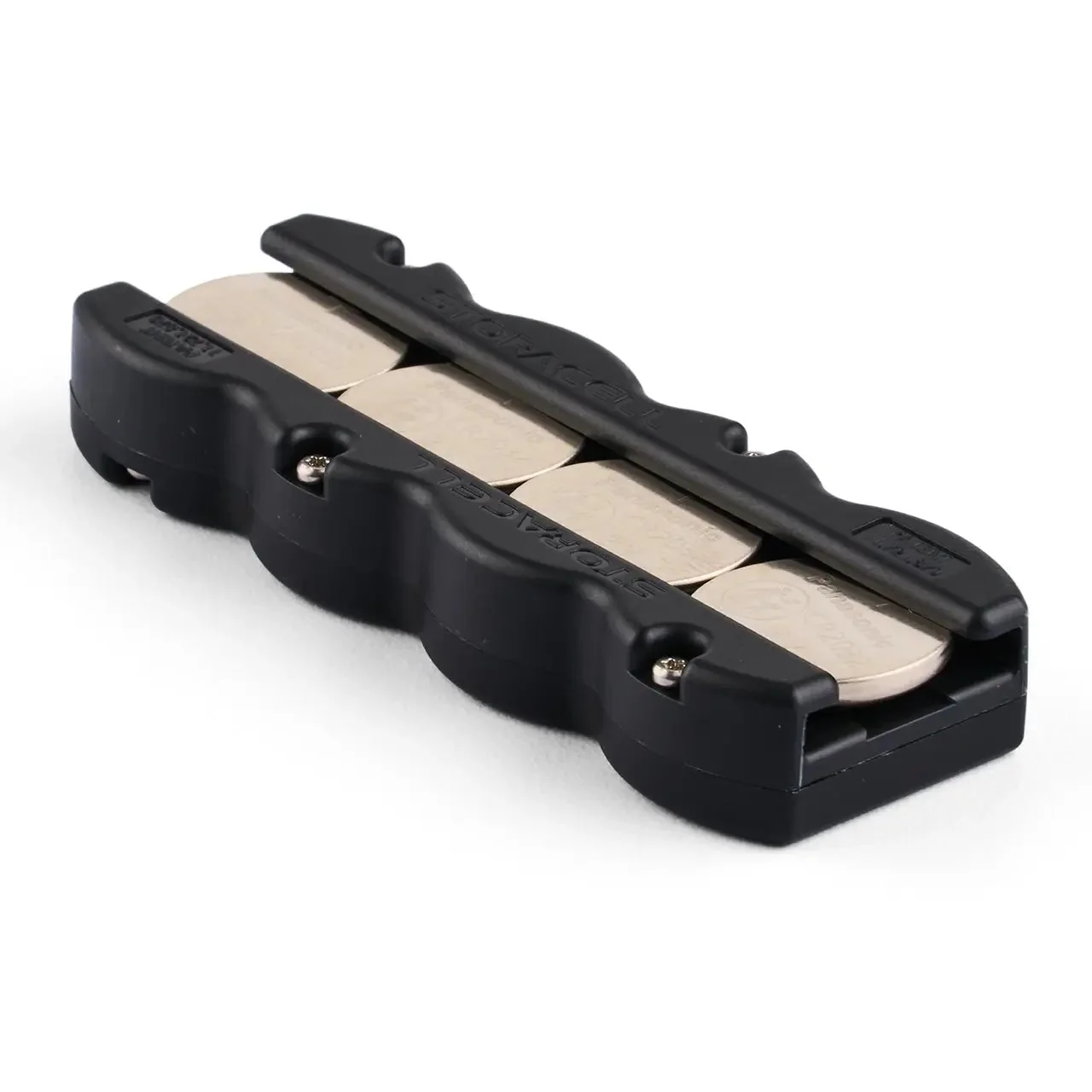 Storacell Magnetic 4 Coin Button Battery Caddy (Black)