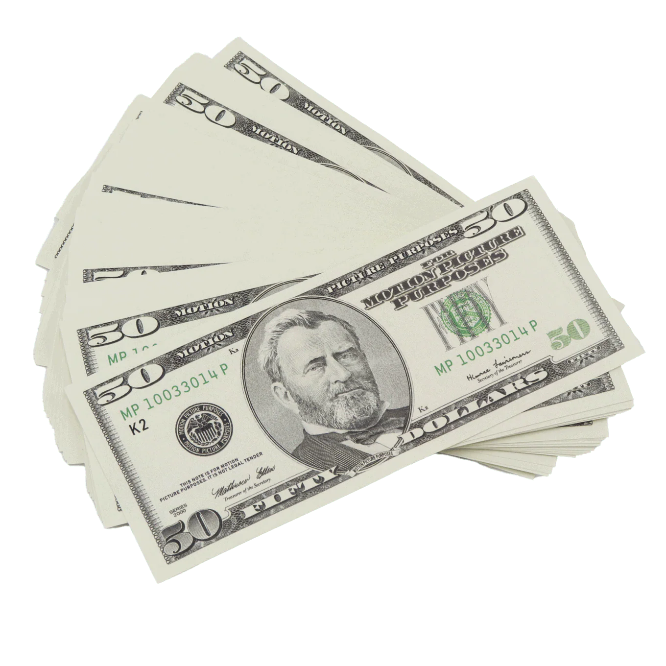 Money Prop - 2000 Series $50 Full Print $5,000 Stack - Image 3