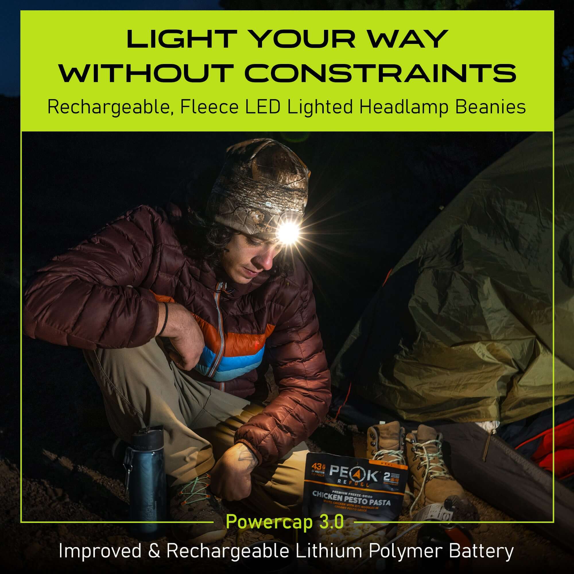 POWERCAP 3.0 Lighted Headlamp Fleece Beanies Rechargeable LED - 150 Lumens - Image 10