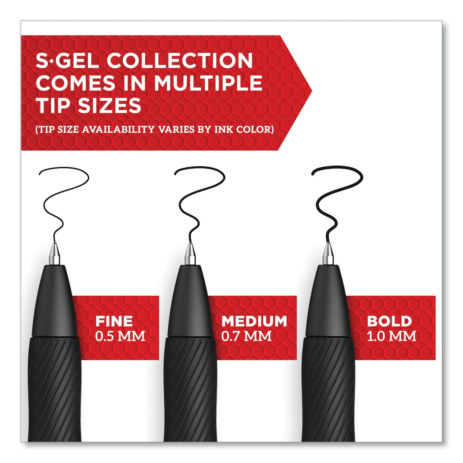 Sharpie S-Gel High-Performance Gel Pen, Retractable, Medium 0.7mm, Black Ink, Black Barrel, 36/Pack - Image 3