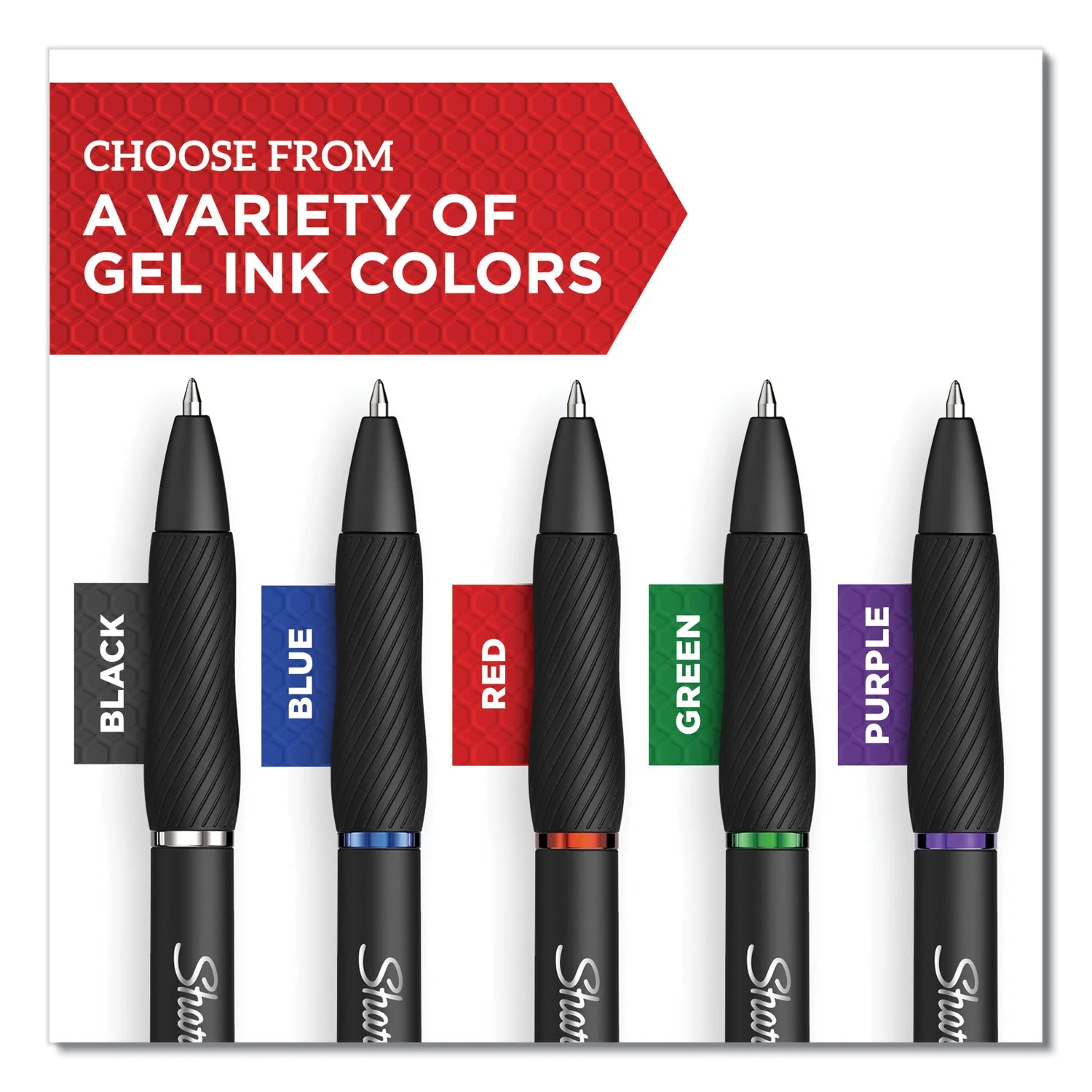 Sharpie S-Gel High-Performance Gel Pen, Retractable, Medium 0.7mm, Black Ink, Black Barrel, 36/Pack - Image 4