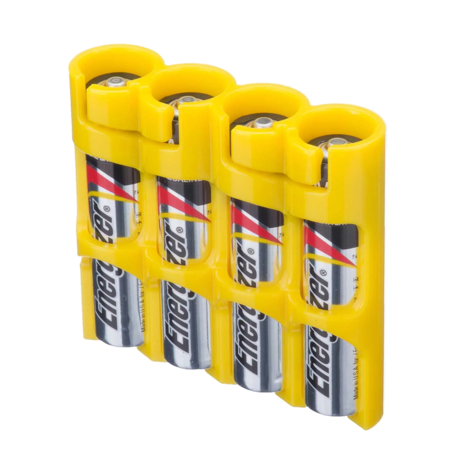 Storacell Slim Line AAA - 4 Pack Battery Caddy (Yellow)