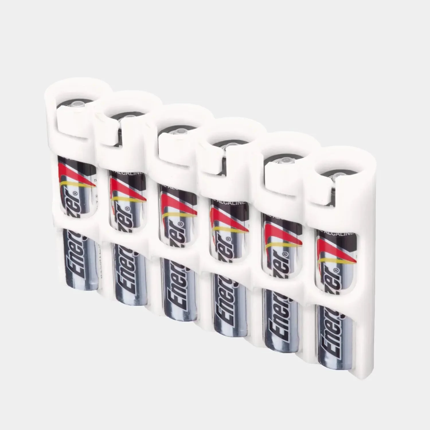 Storacell Slim Line AAA - 6 Pack Battery Caddy (White)
